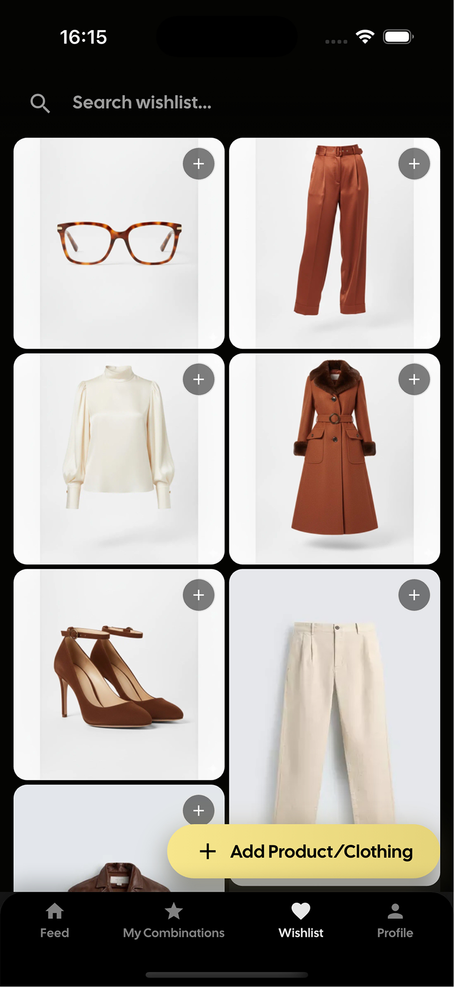 My Wishlist on a phone