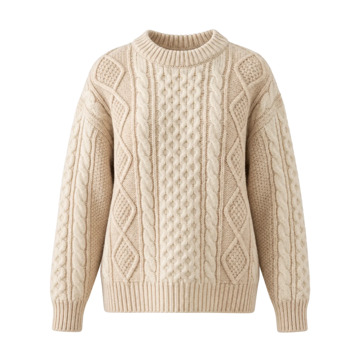 Cream cable knit