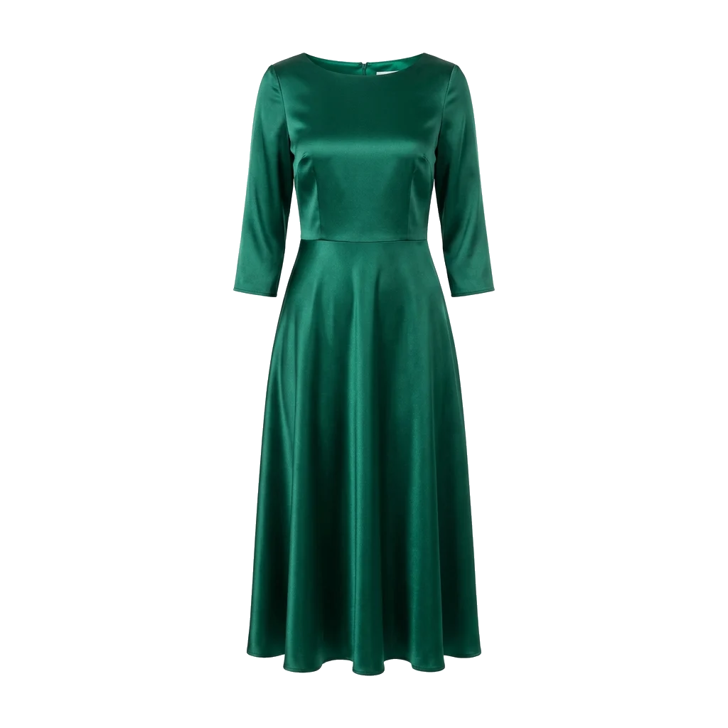 Emerald satin dress